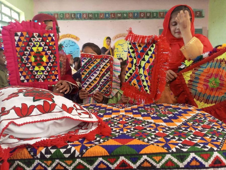 Embroidery and handicraft display